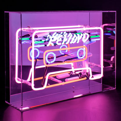 'Cassette' Acrylic Box Neon Light