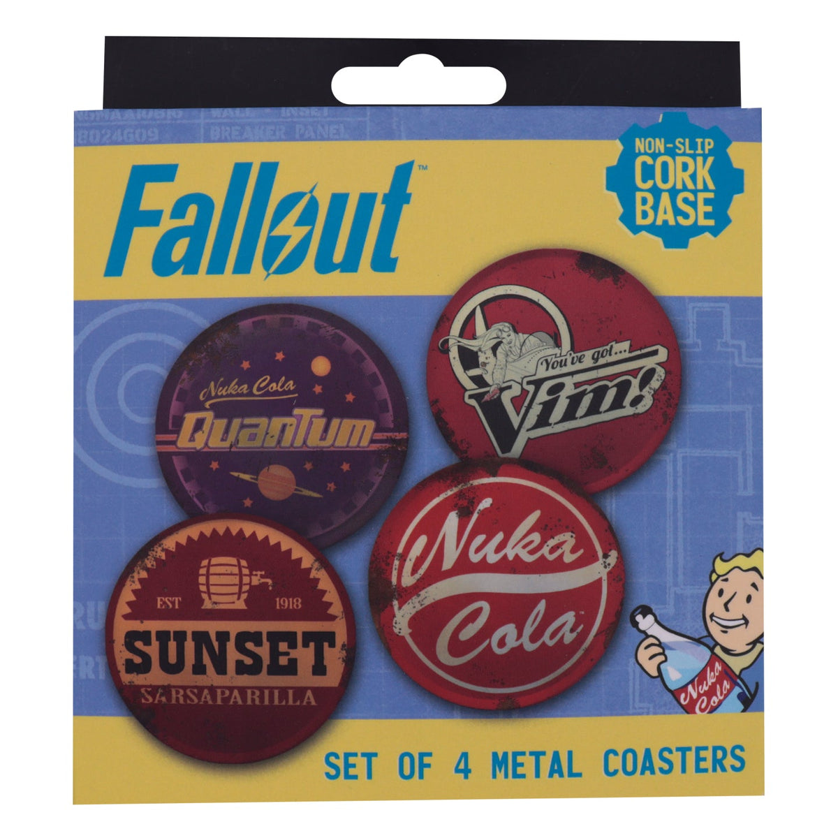 Fallout Coasters - 4 Metal Drinks