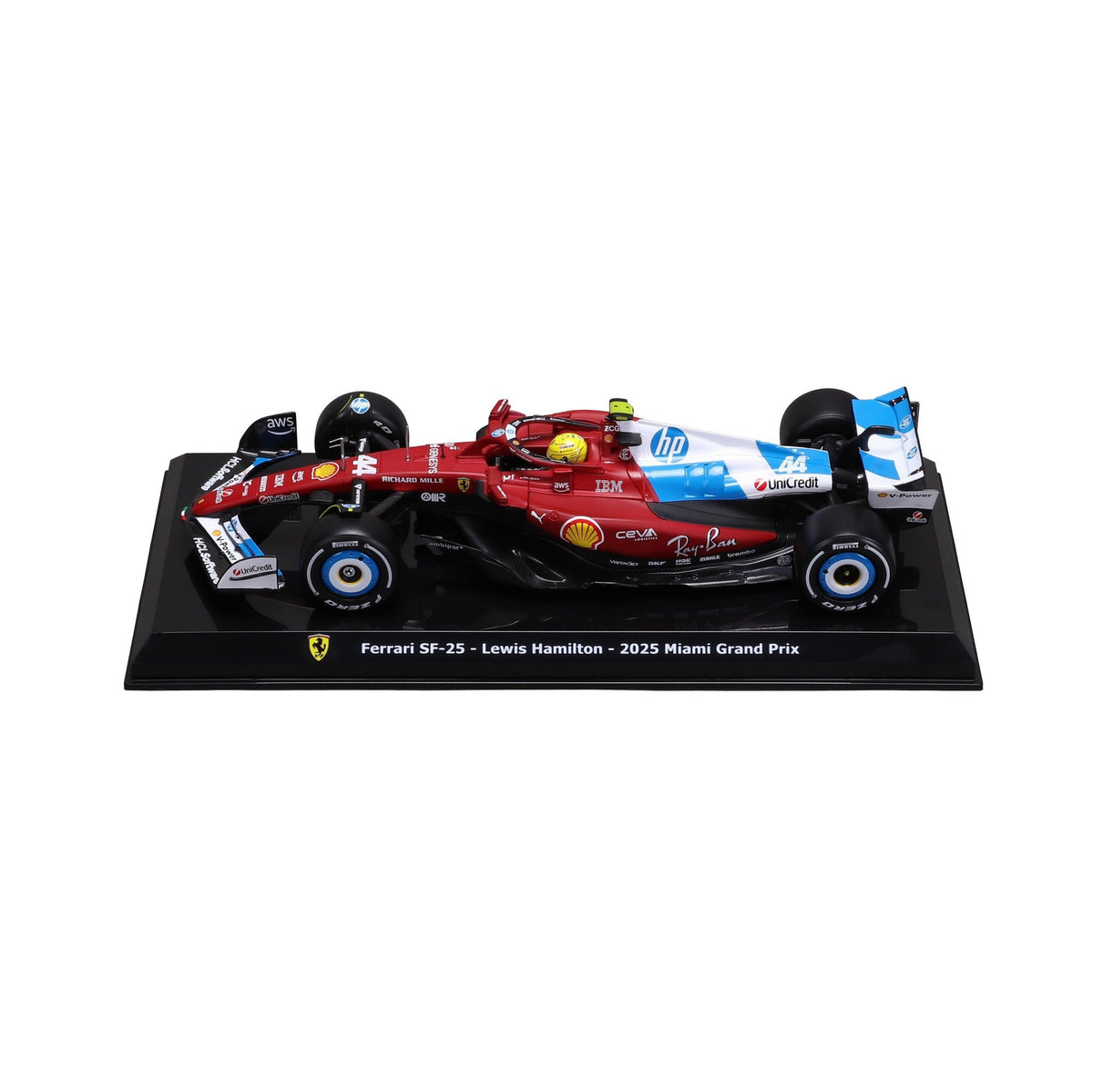 1:24 F1 FERRARI SF-25 2025 HAMILTON WITH HELMET MIAMI GP