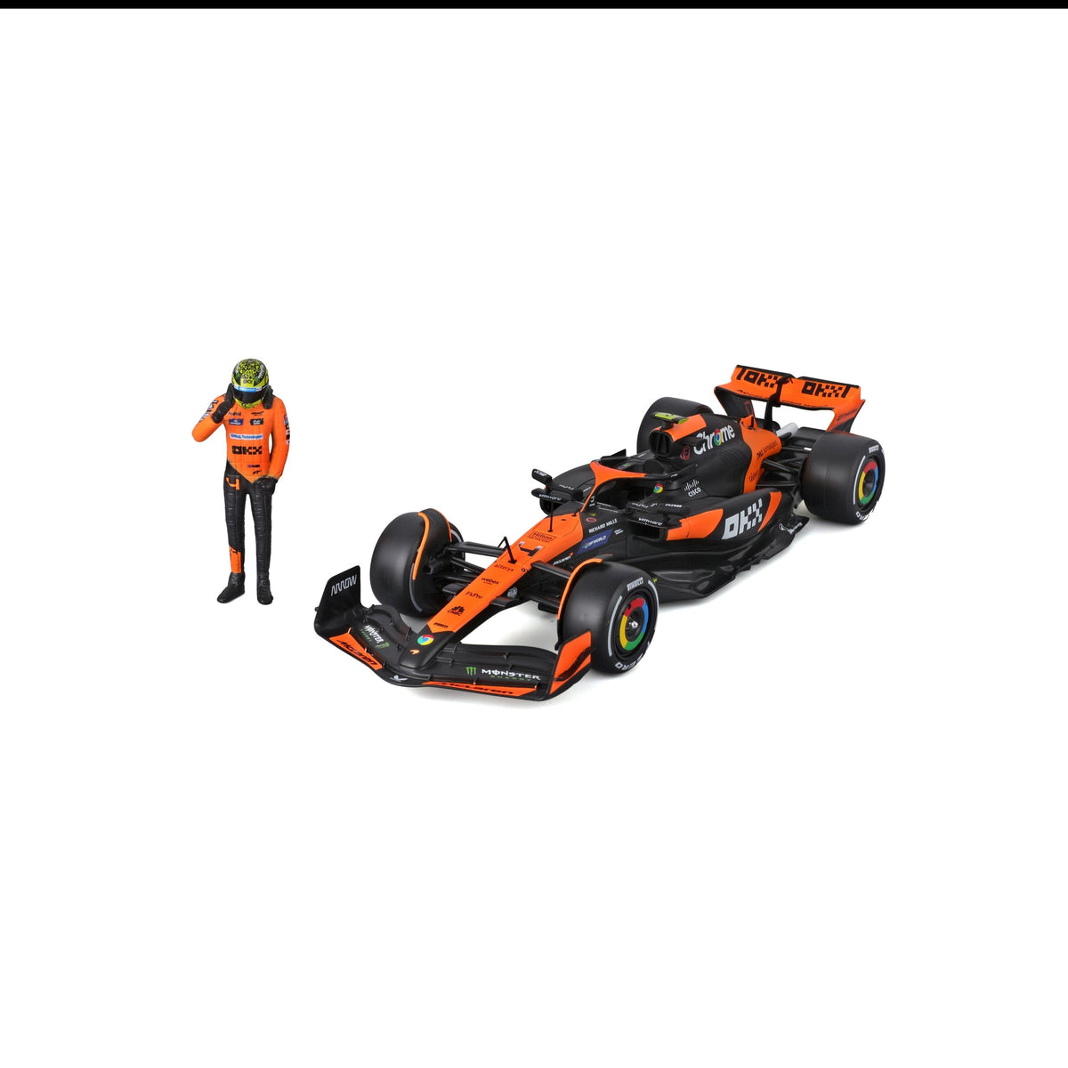 1:24 F1 MCLAREN MCL38 2024 WITH NORRIS DRIVER FIGURE