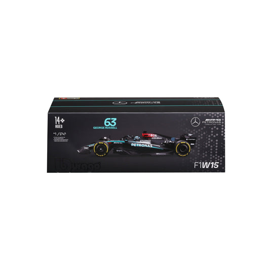 1:24 F1 MERCEDES AMG W15 2024 WITH HELMET RUSSELL