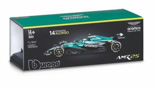 1:24 F1 ASTON MARTIN AMR25 WITH ALONSO HELMET