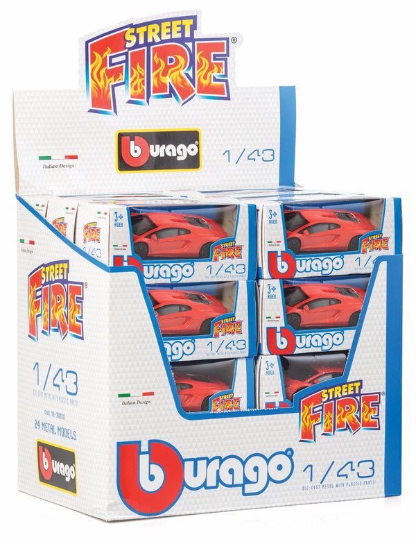 1:43 STREET FIRE LAMBORGHINI ASSORTMENT DISPLAY