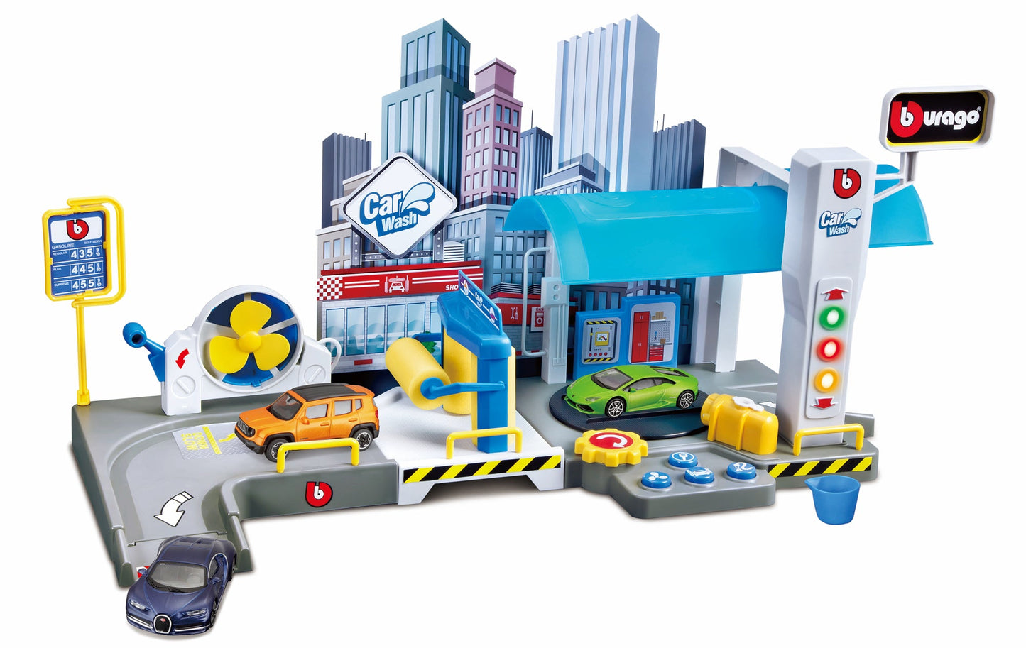 1:43 STREET FIRE CAR WASH PLAY GARAGE