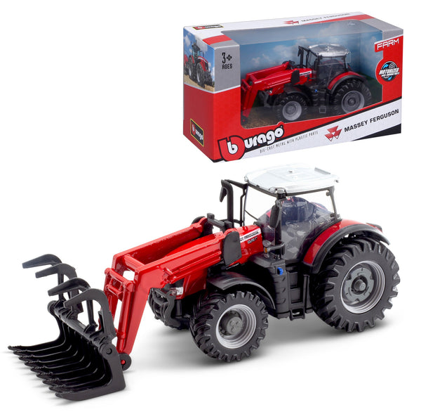 TRACTEUR MASSEY FERGUSSON 8740S DE 10 CM AVEC CHARGEUR FRONTAL ET GRABBER