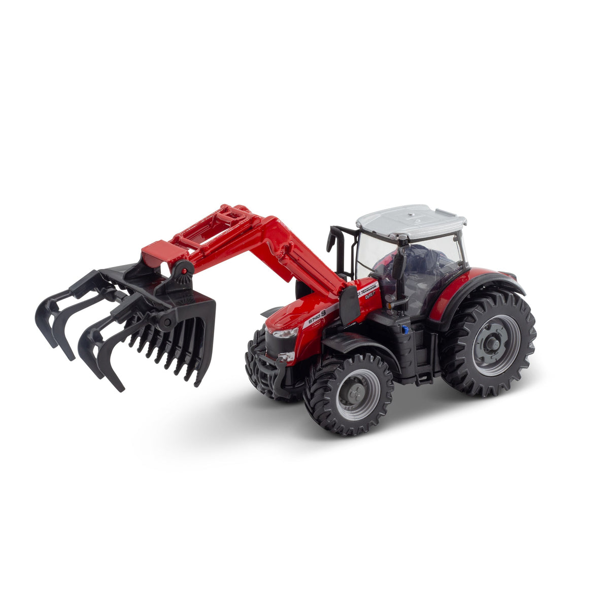 TRACTEUR MASSEY FERGUSSON 8740S DE 10 CM AVEC CHARGEUR FRONTAL ET GRABBER