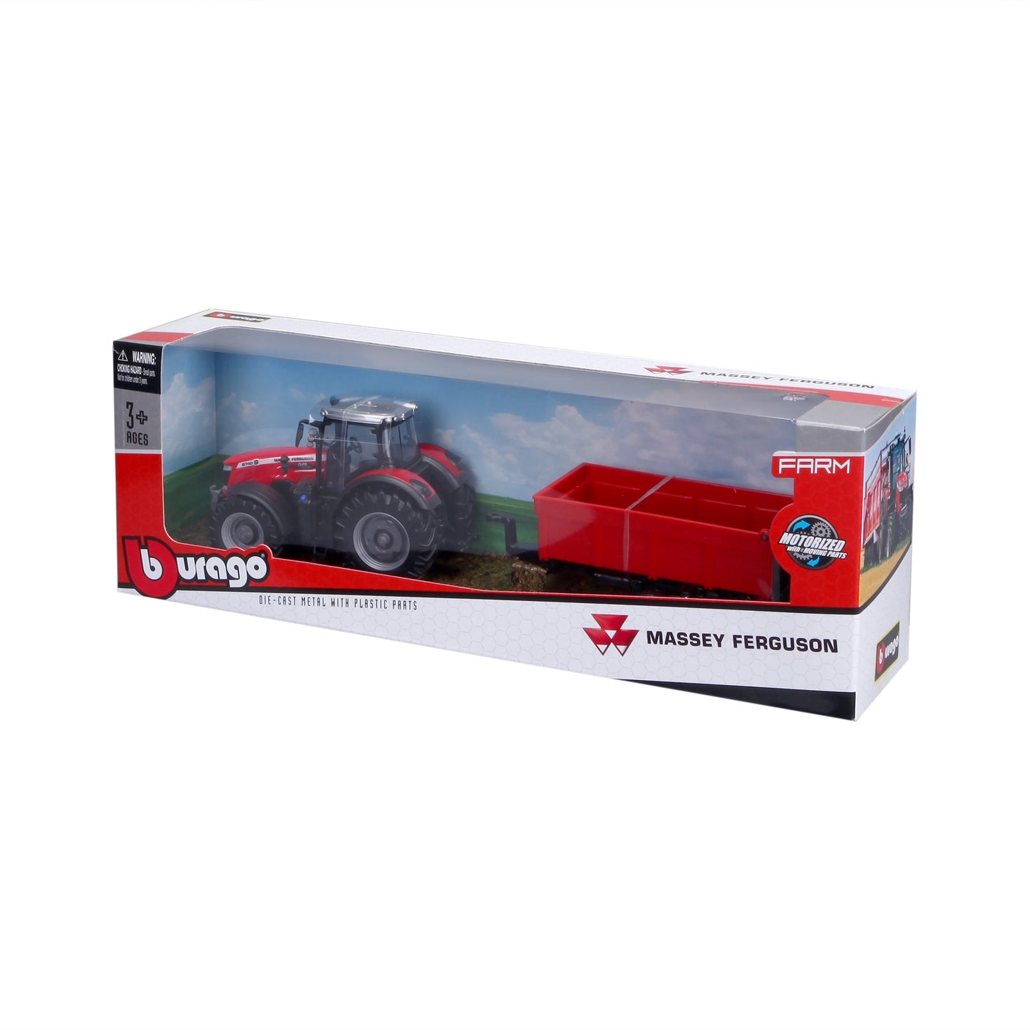 10 CM MASSEY FERGUSON 8740S TRACTOR WITH TIPPING TRAILER
