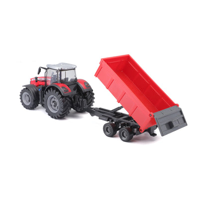 10 CM MASSEY FERGUSON 8740S TRACTOR WITH TIPPING TRAILER
