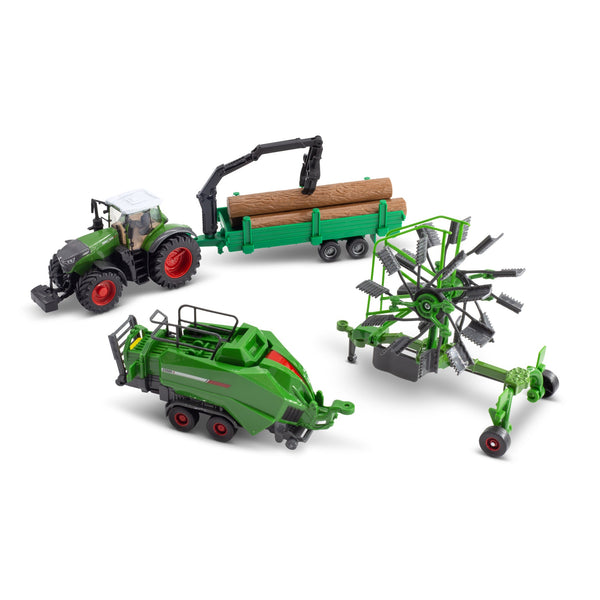 TRACTEUR FENDT 1050 VARIO DE 10 CM AVEC 3 REMORQUES