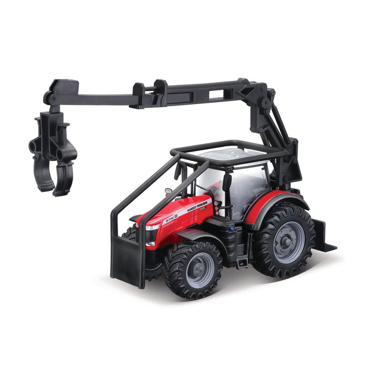 TRACTEUR MASSEY FERGUSSON 8740S DE 10 CM AVEC CHARGEUR FRONTAL ET 3 GRUMES