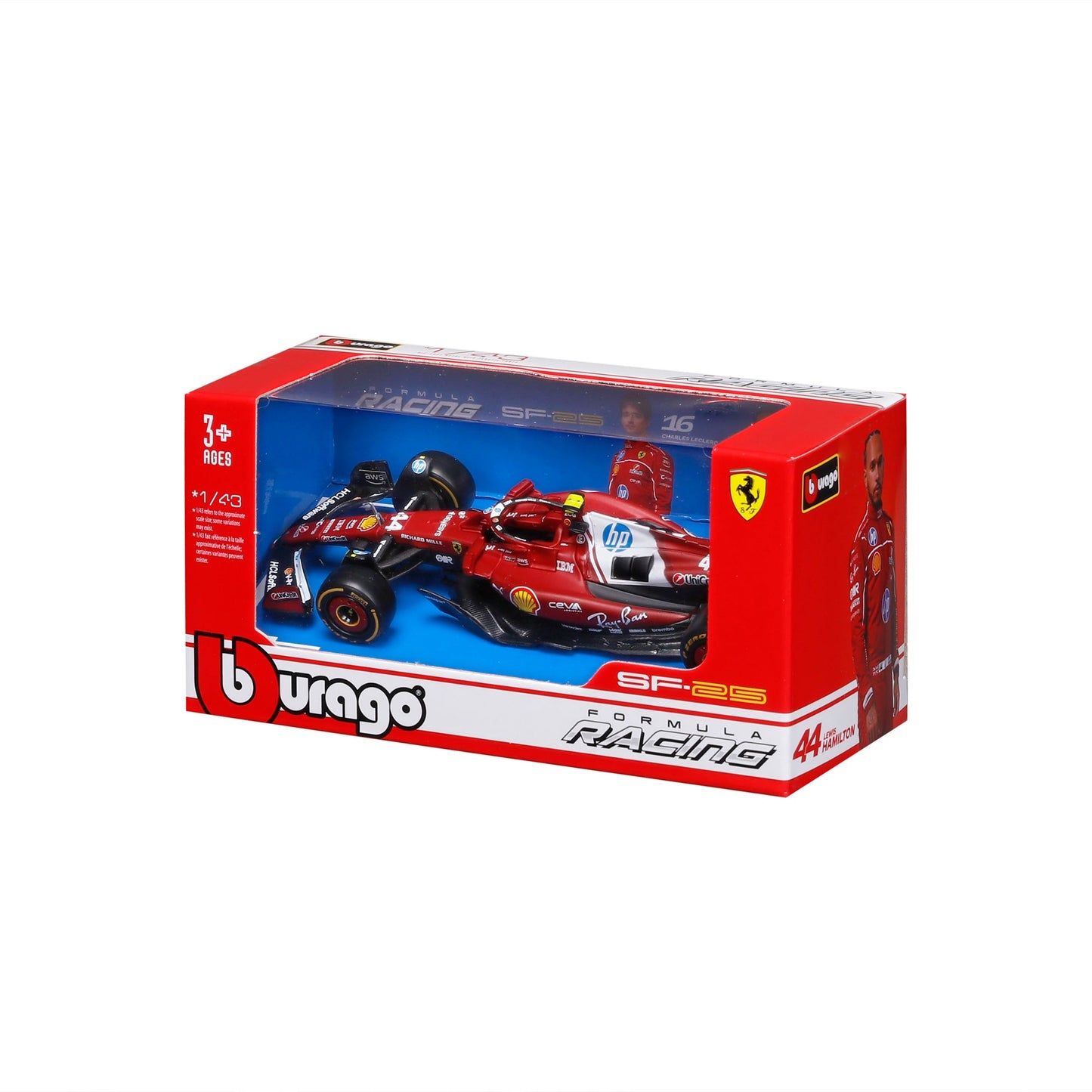 1:43 F1 FERRARI SF-25 2025 HAMILTON IN 12PC DISPENSER