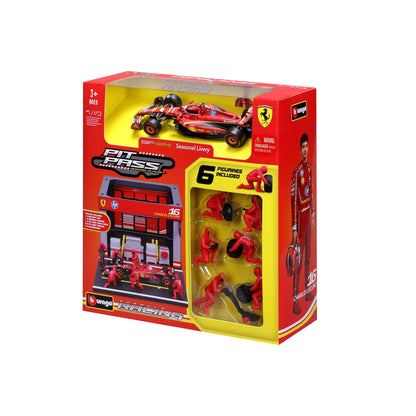 1:43 F1 FERRARI SF-24 2024 PIT PASS DIORAMA LECLERC