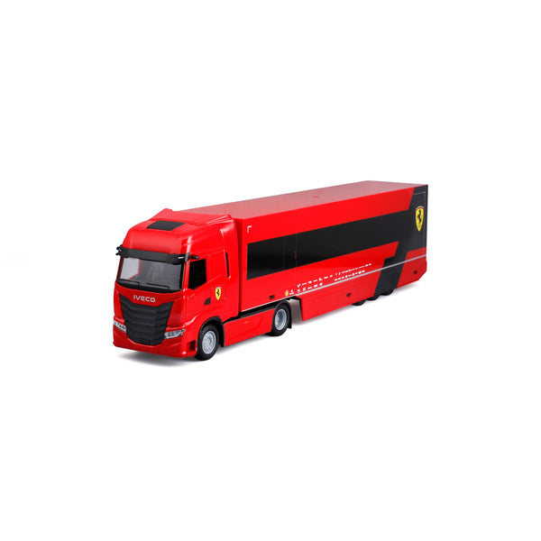 1:43 F1 FERRARI IVECO S-Way 570 RACING TRANSPORTER WITH A CAR