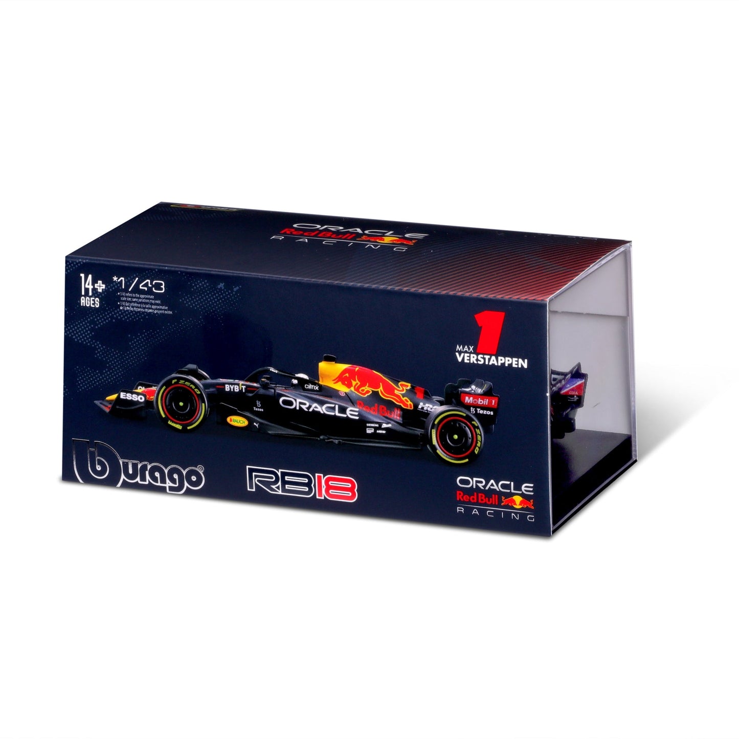 1:43 F1 RED BULL RACING RB18 2022 AVEC CASQUE VERSTAPPEN