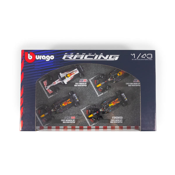 Set of 4 Max Verstappen F1 RED BULL RACING Champion figurines on a 1:43 scale