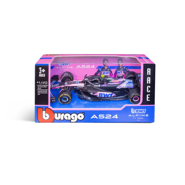 1:43 F1 BWT ALPINE F1 TEAM A524 2024 GASLY IN 12 PIECE DISPLAY