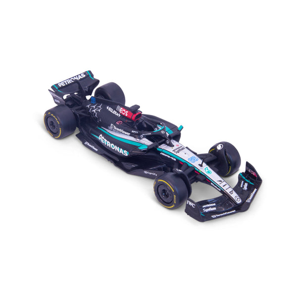 1:43 F1 MERCEDES AMG W15 2024 RUSSELL IN A 12 PIECE DISPLAY