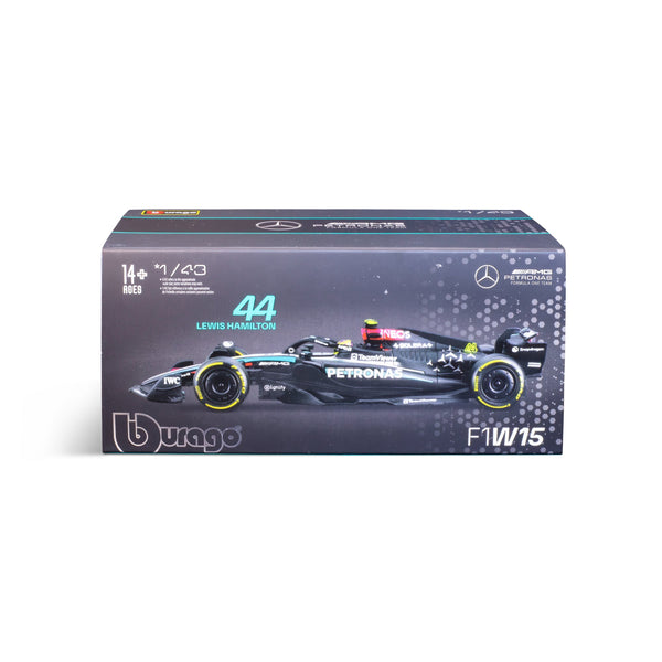 1:43 F1 MERCEDES AMG W15 2024 WITH HAMILTON HELMET