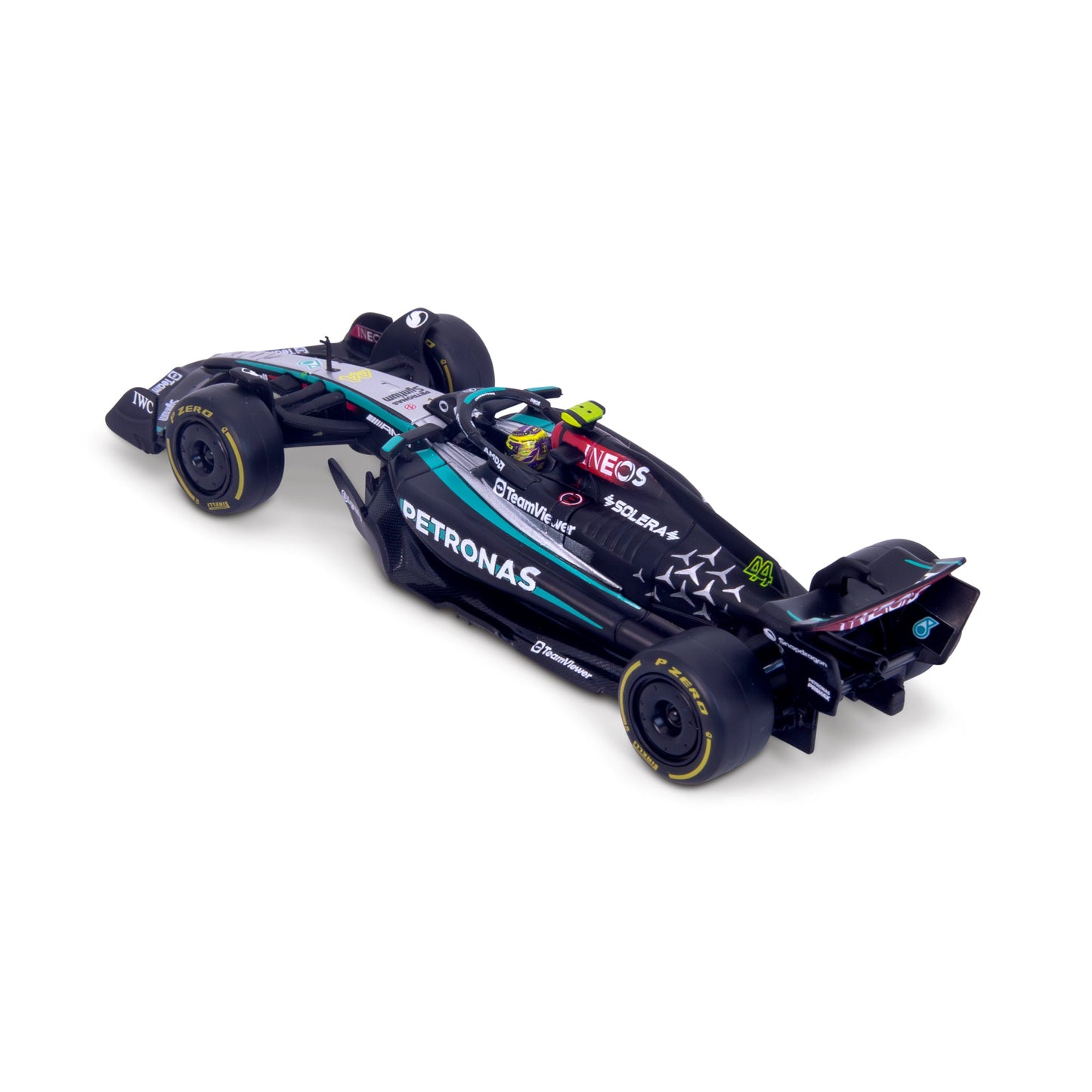 1:43 F1 MERCEDES AMG W15 2024 AVEC CASQUE HAMILTON