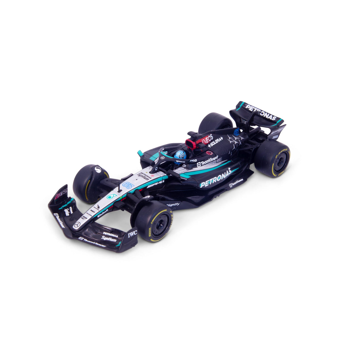1:43 F1 MERCEDES AMG W15 2024 WITH RUSSELL HELMET