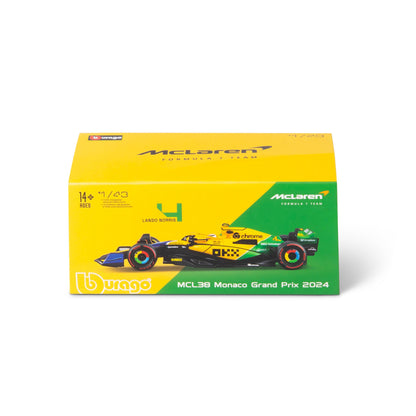 1:43 F1 MCLAREN MCL38 2024 WITH NORRIS SENNA LIVERY HELMET