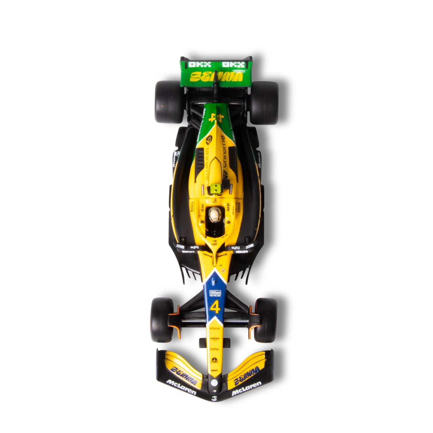 1:43 F1 MCLAREN MCL38 2024 WITH NORRIS SENNA LIVERY HELMET