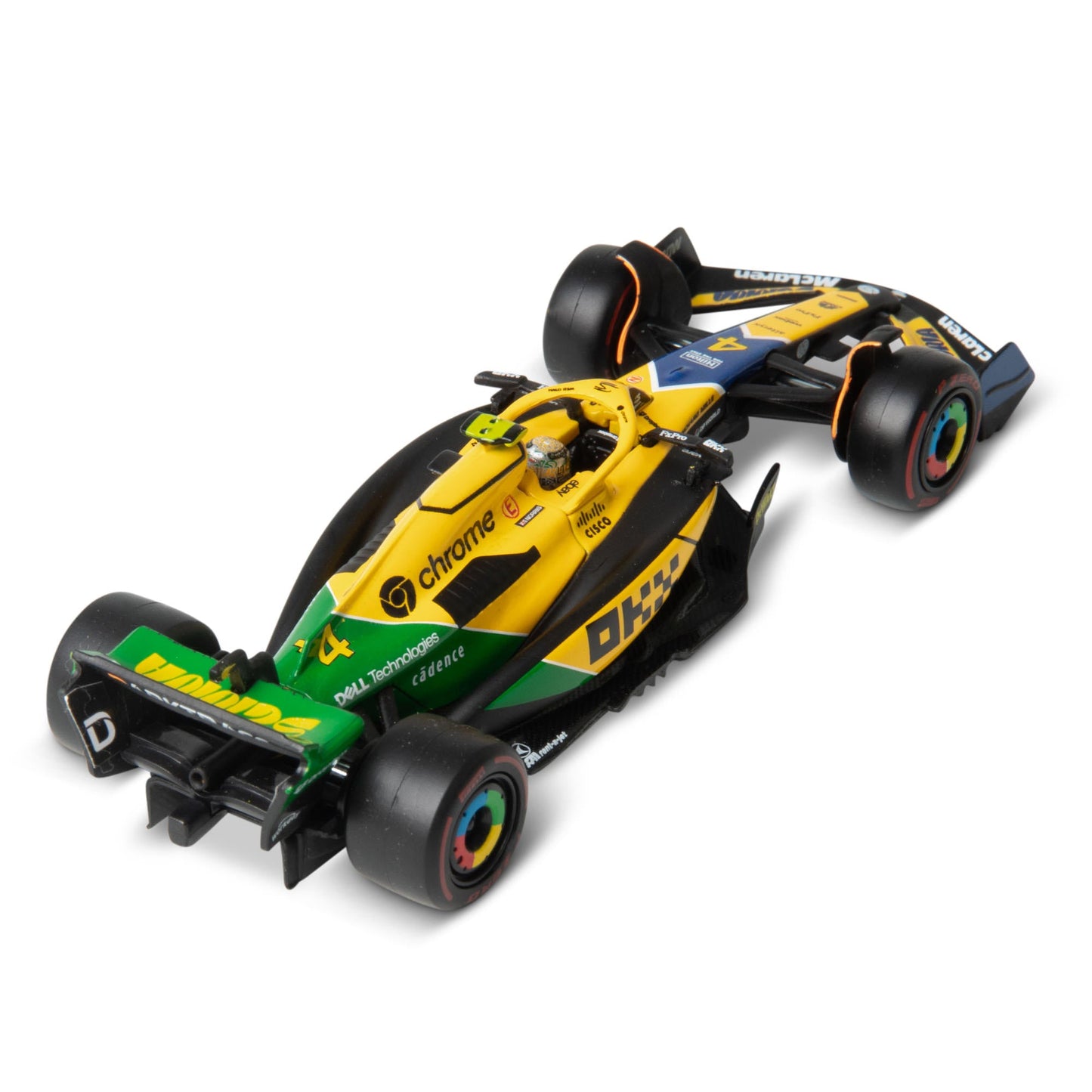 1:43 F1 MCLAREN MCL38 2024 WITH NORRIS SENNA LIVERY HELMET