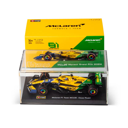 1:43 F1 MCLAREN MCL38 2024 WITH HELMET PIRELLI SENNA LIVERY