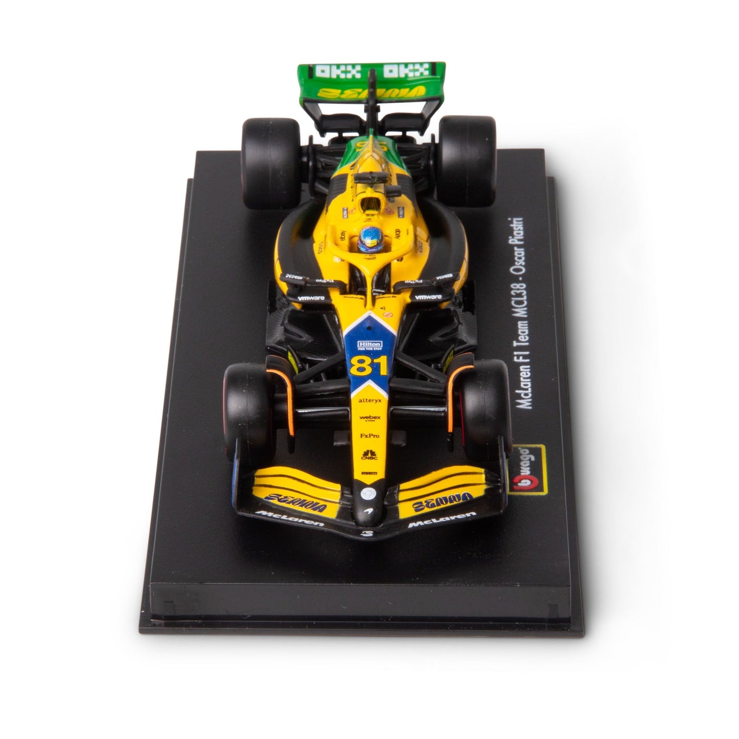 1:43 F1 MCLAREN MCL38 2024 WITH HELMET PIRELLI SENNA LIVERY