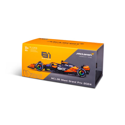 1:43 F1 MCLAREN MCL38 2024 WITH PIASTRI HELMET