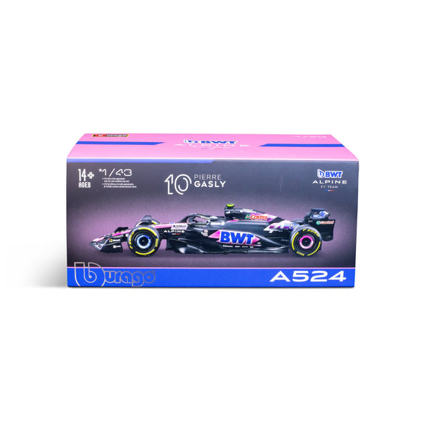 1:43 F1 BWT ALPINE F1 TEAM A524 2024 WITH GASLY HELMET