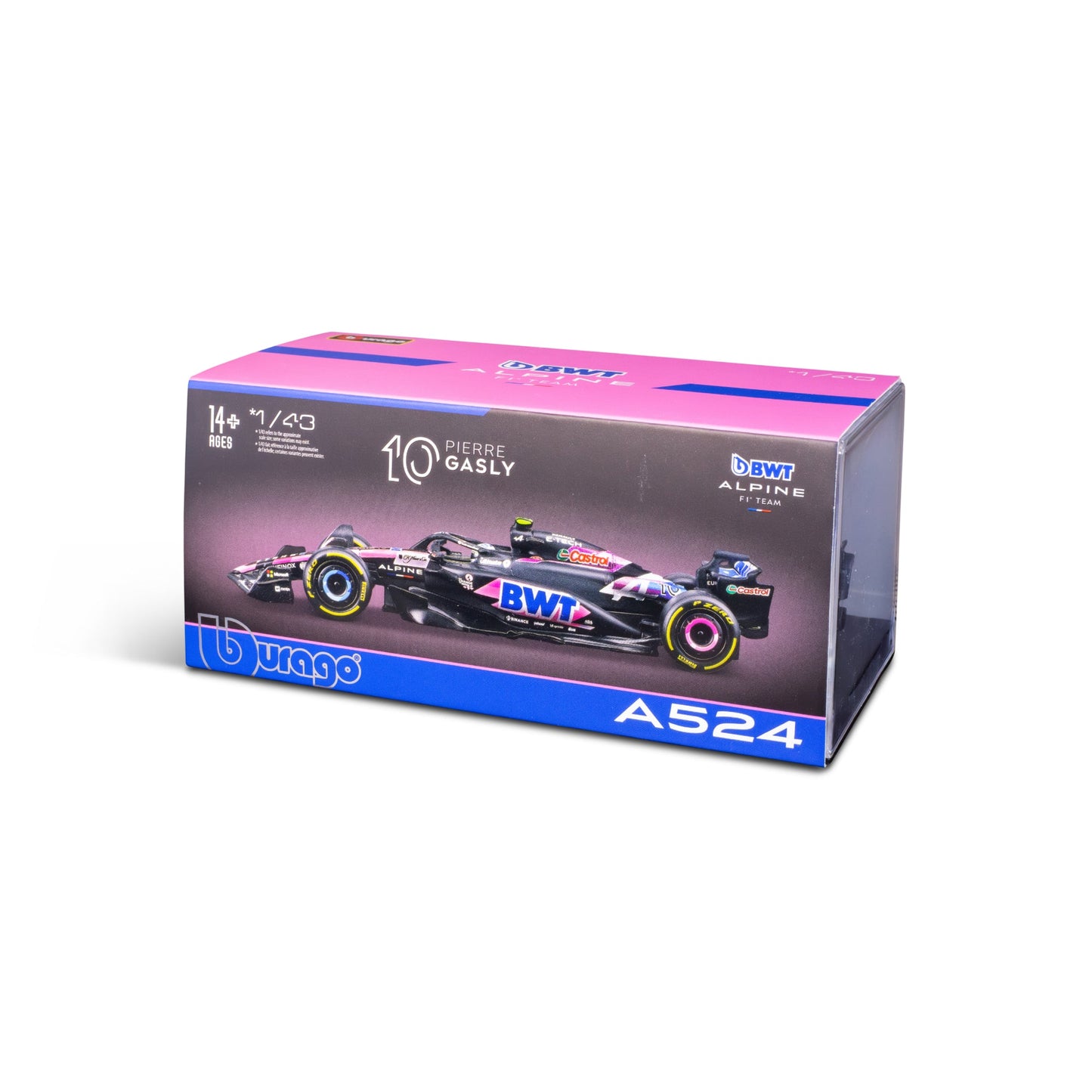 1:43 F1 BWT ALPINE F1 TEAM A524 2024 WITH GASLY HELMET