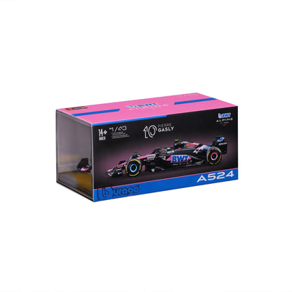 1:43 F1 BWT ALPINE F1 TEAM A524 2024 WITH GASLY HELMET