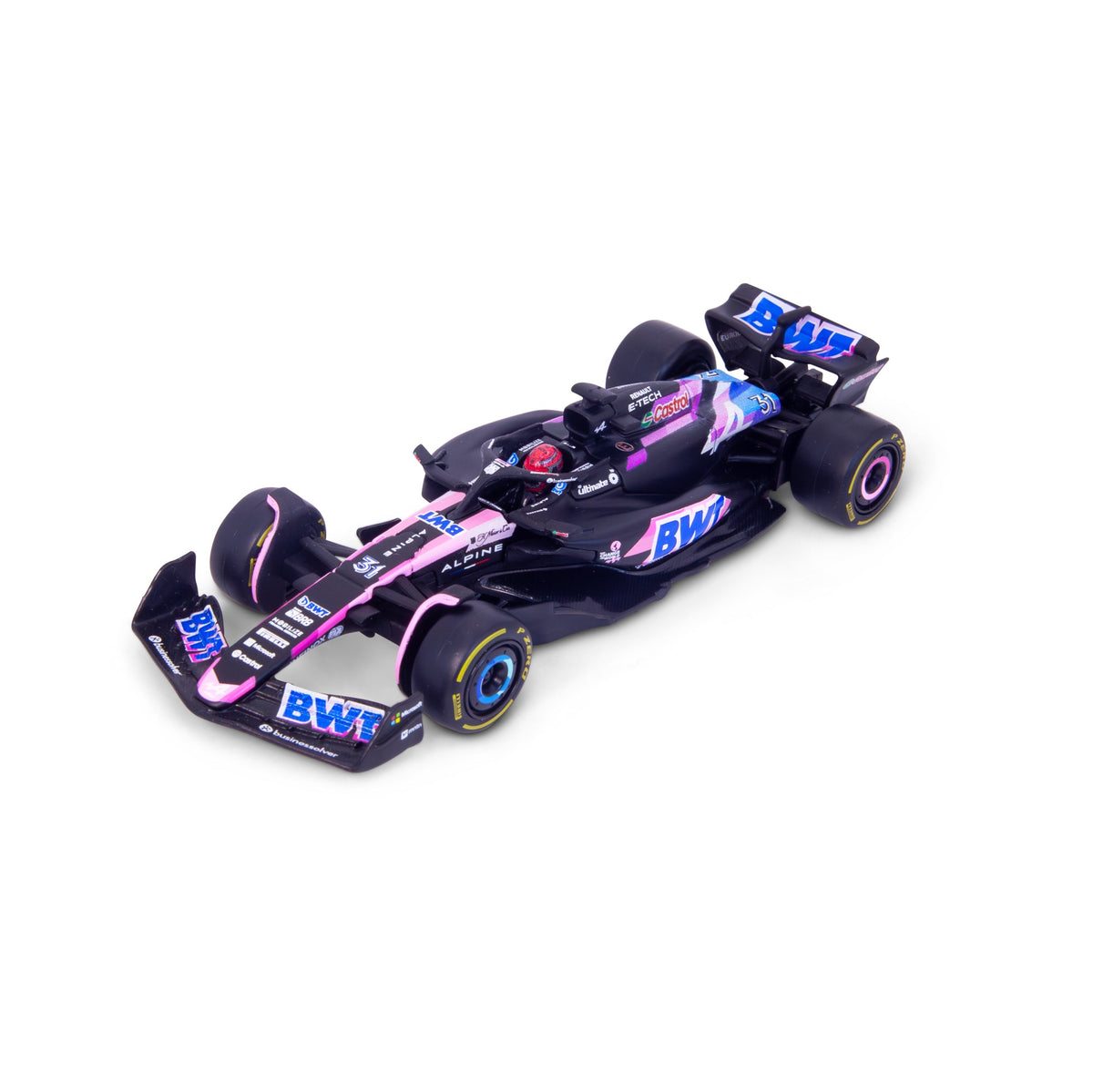 1:43 F1 BWT ALPINE F1 TEAM A524 2024 WITH OCON HELMET
