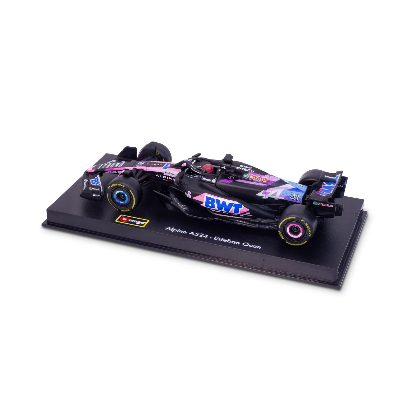 1:43 F1 BWT ALPINE F1 TEAM A524 2024 AVEC CASQUE OCON