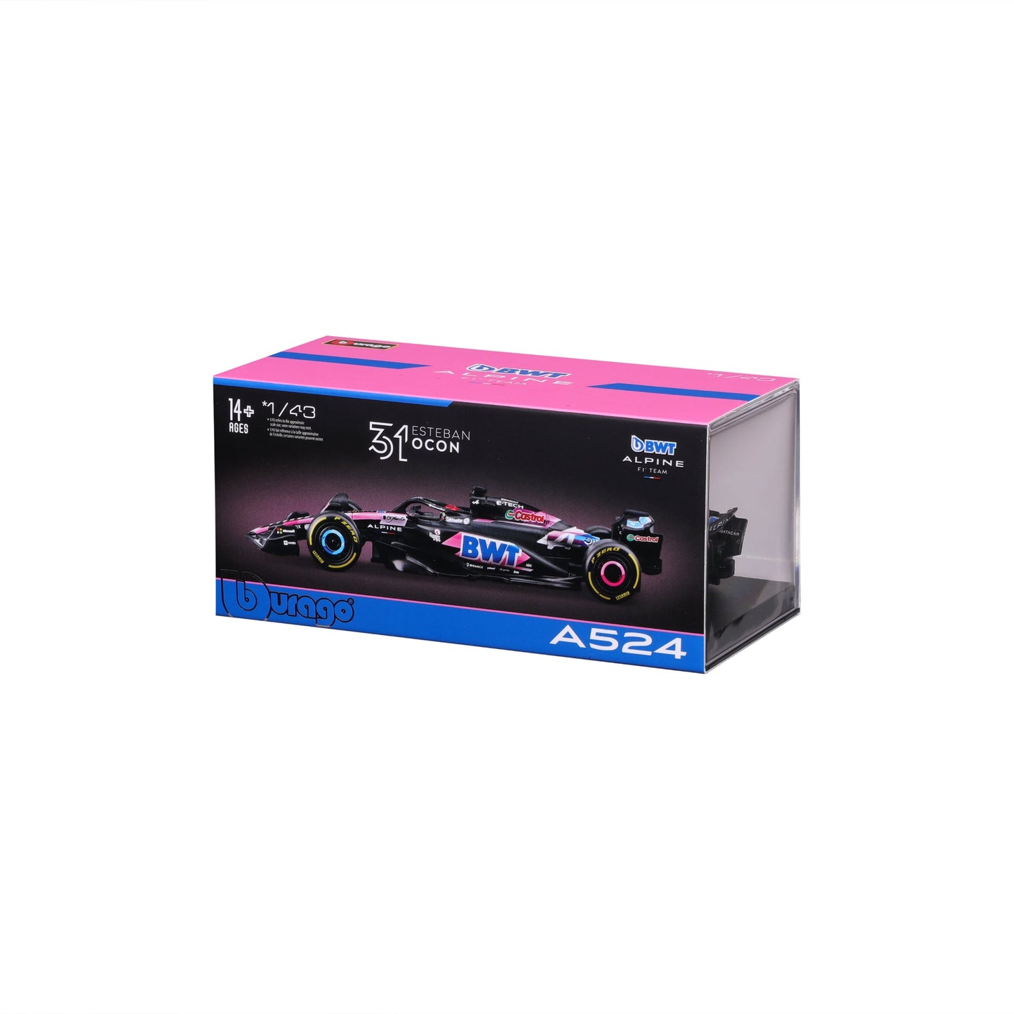 1:43 F1 BWT ALPINE F1 TEAM A524 2024 AVEC CASQUE OCON