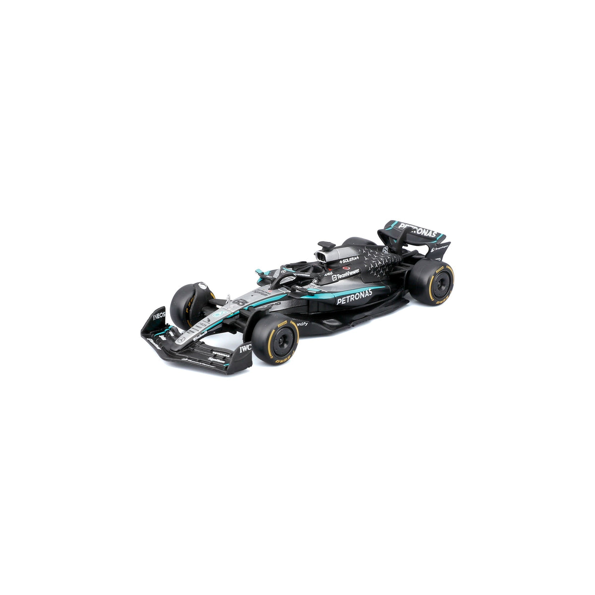 1:43 F1 MERCEDES AMG W16 2025 RUSSELL IN 12PC DISPLAY