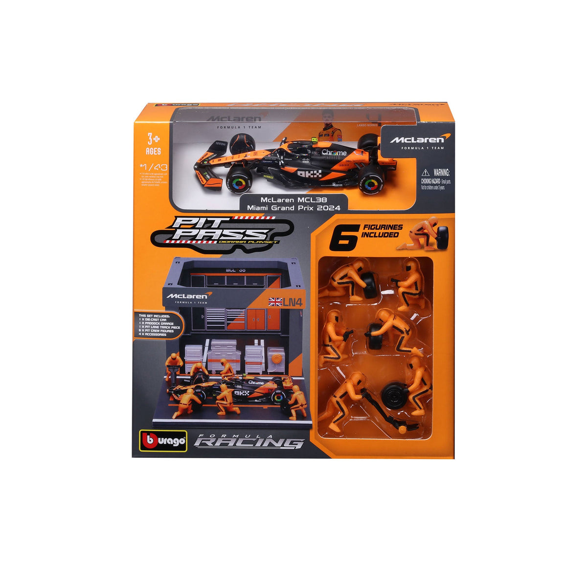 1:43 F1 MCLAREN MCL38 2024 DIORAMA PIT STOP NORRIS