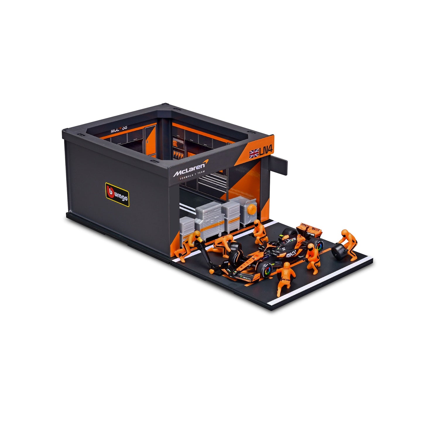 1:43 F1 MCLAREN MCL38 2024 DIORAMA PIT STOP NORRIS