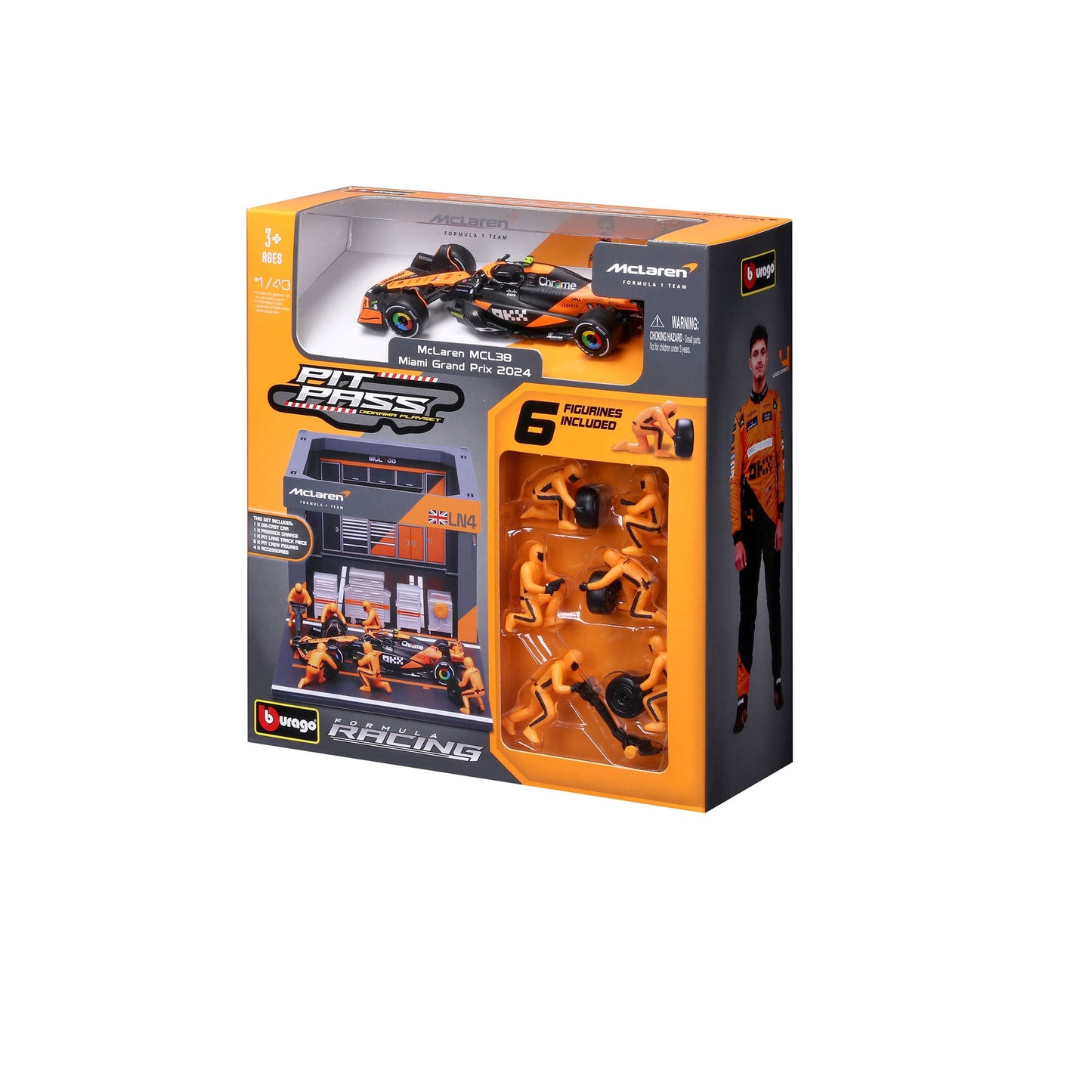 1:43 F1 MCLAREN MCL38 2024 DIORAMA PIT STOP NORRIS