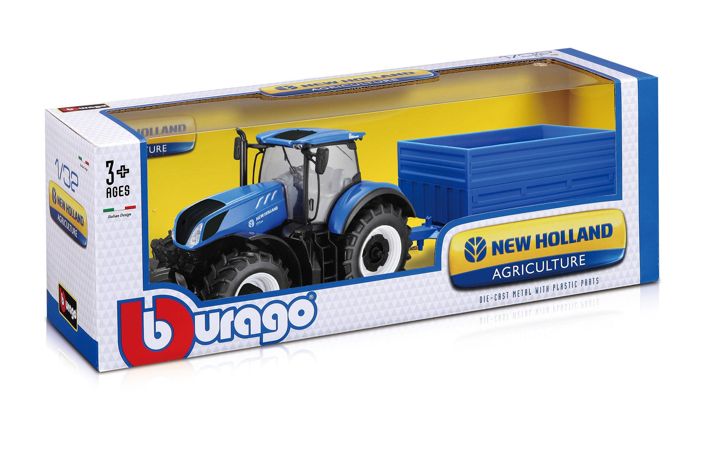 NEW HOLLAND T7.315 TRACTOR WITH HAY TRAILER 1:32