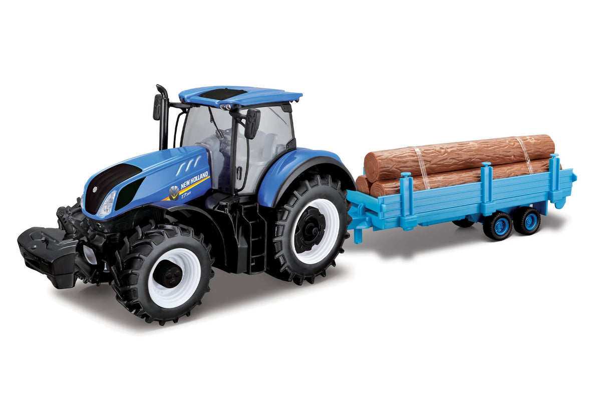 NEW HOLLAND T7.315 TRACTOR WITH LOG TRAILER 1:32