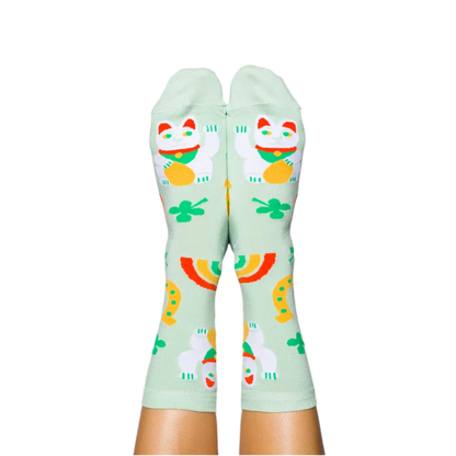 Lucky Socks - Lucky Cats, Clovers, Lightning Bolts and Rainbows