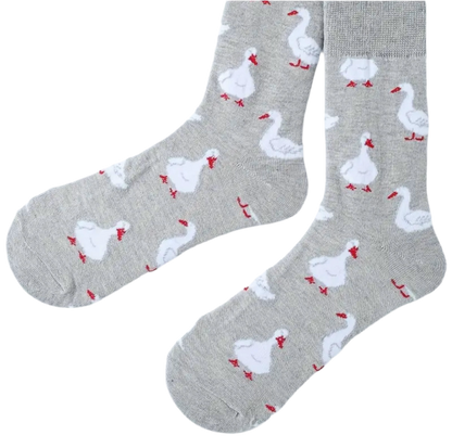 chaussettes grises canards blancs