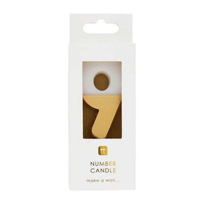 White & Gold Birthday Number Candle - 9