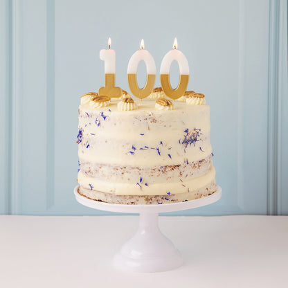 White & Gold Birthday Number Candle - 1