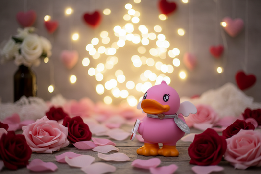 Cupid pink duck piggy bank