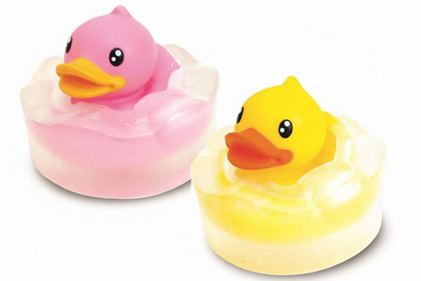 Pink and yellow duck soap