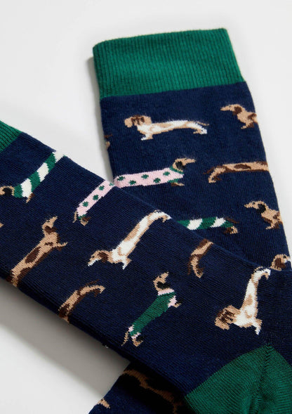 Chaussettes BePets Teckels Marine