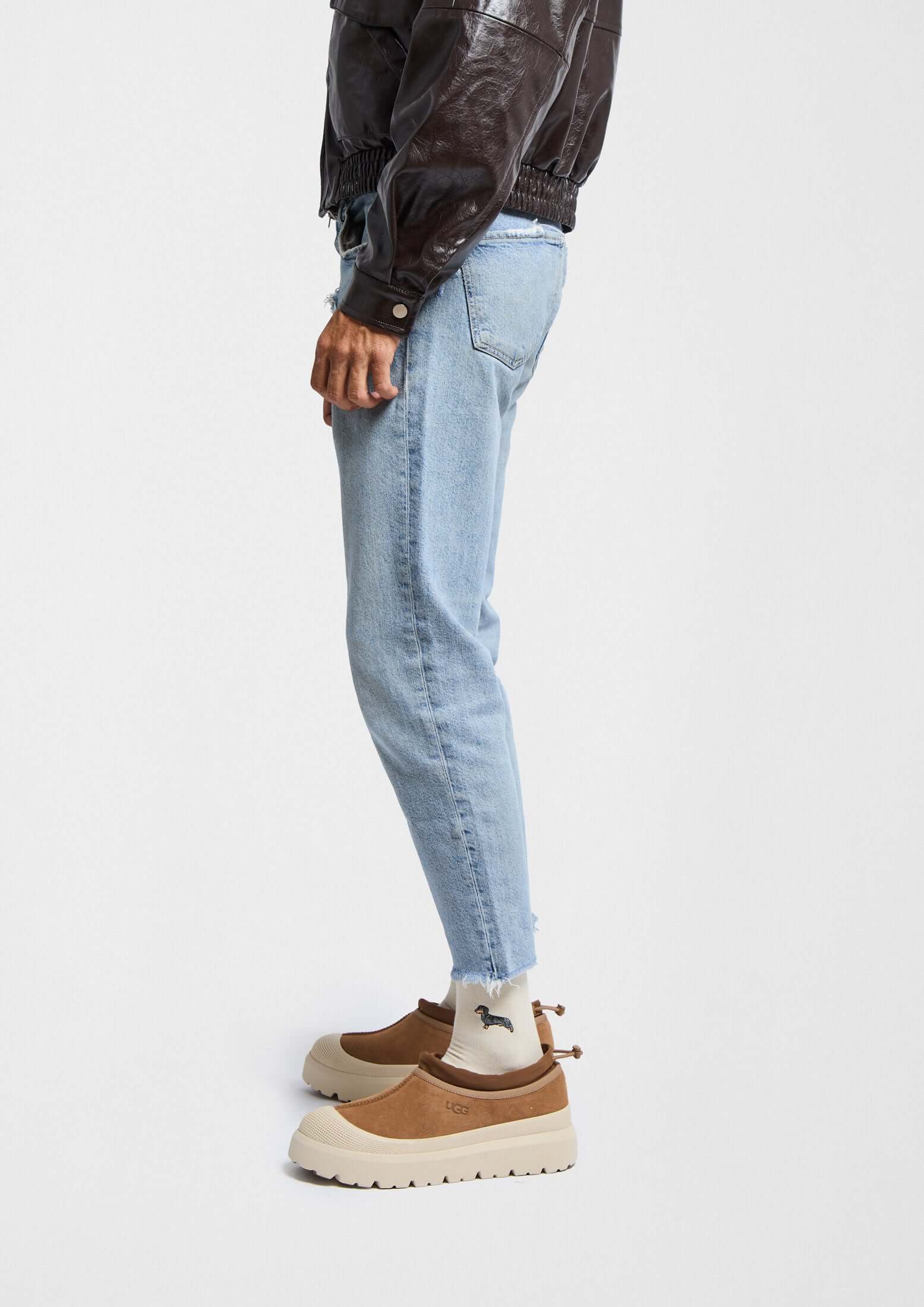 Chaussettes brodées BePets Teckel Bleu